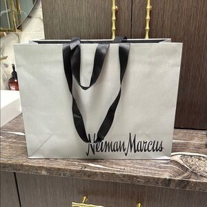 Neiman Marcus Silver and Black Luxury Shopping Bag